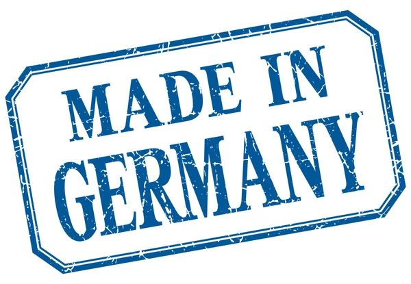 Tyskland - i blå vintage isolerade etikett — Stock vektor