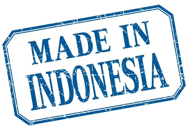 印度尼西亚-在蓝色复古孤立标签 — 图库矢量图片