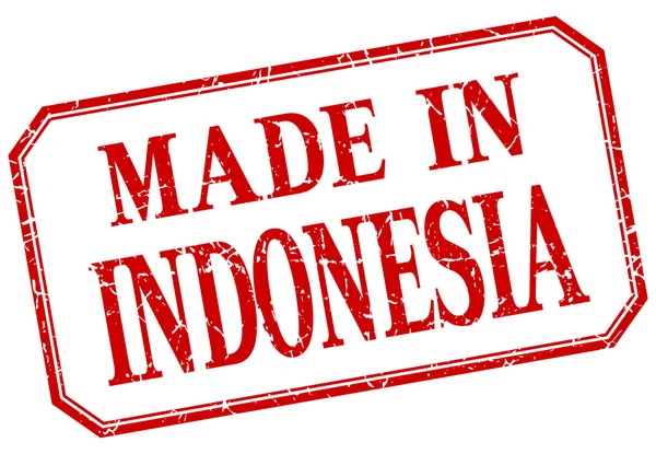 Indonesië - gemaakt in rode vintage geïsoleerde label — Stockvector