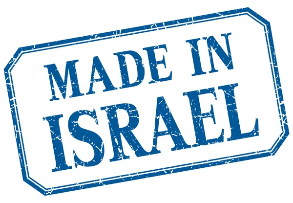 İsrail - mavi vintage izole etiketinde yapılan — Stok Vektör