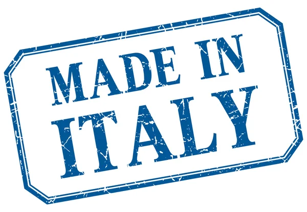 Itália - feito em azul vintage isolado rótulo — Vetor de Stock