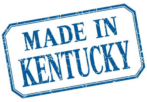 Kentucky - hecho en etiqueta aislada vintage azul — Archivo Imágenes Vectoriales