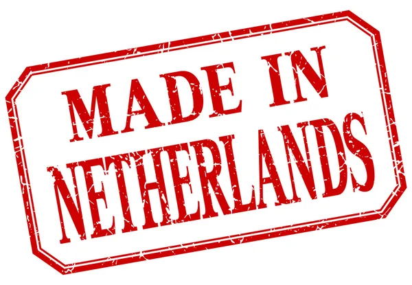 Netherlands - made in red vintage isolated label — Stock Vector