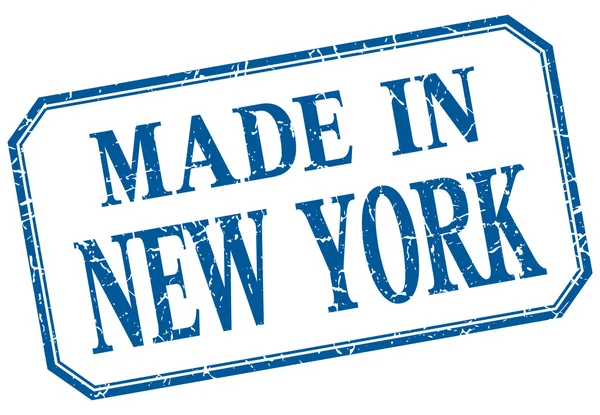 New York - made in blue vintage isolé label — Image vectorielle