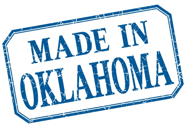 Oklahoma - gemaakt in blauw vintage geïsoleerde label — Stockvector