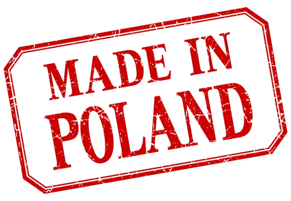 Polsko - v červené ročník izolované popisku — Stockový vektor