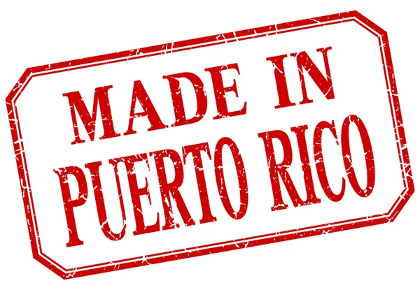 Πουέρτο Ρίκο - στην κόκκινη vintage απομονωμένες ετικέτα — Διανυσματικό Αρχείο