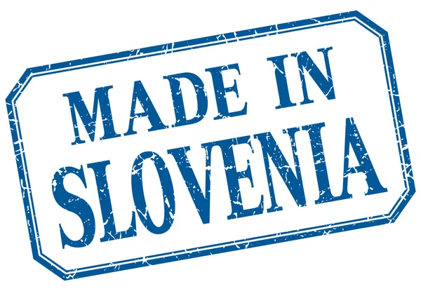 Slovenië - gemaakt in blauw vintage geïsoleerde label — Stockvector