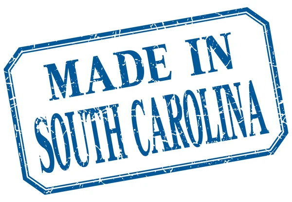 South Carolina - gemaakt in blauw vintage geïsoleerde label — Stockvector