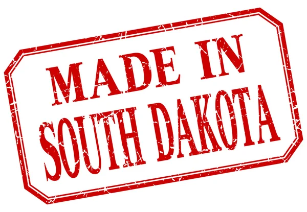 South Dakota - made in red vintage isolated label — Stock Vector