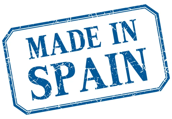 Spain - made in blue vintage isolated label — Stock Vector