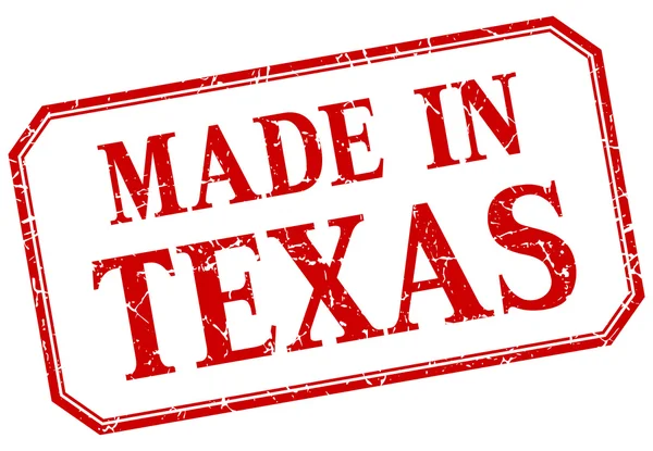 Texas - feito em etiqueta isolada vintage vermelho — Vetor de Stock