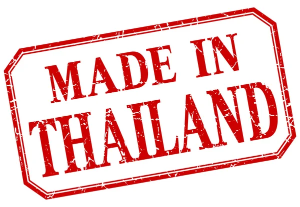 Thailand - hergestellt in rotem Vintage Isolieretikett — Stockvektor
