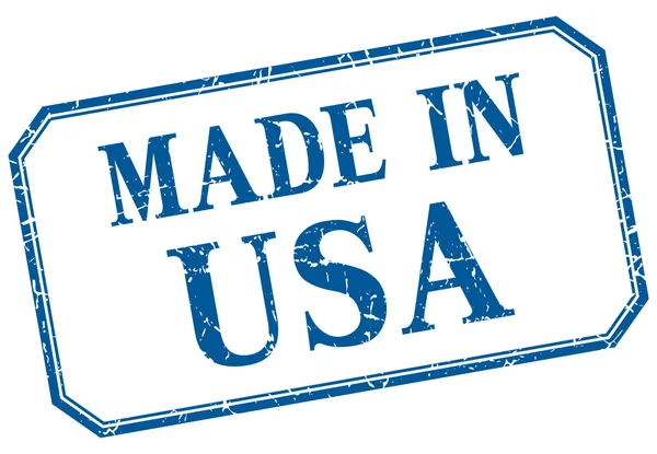 Usa - made in blue vintage isolated label — Stock Vector