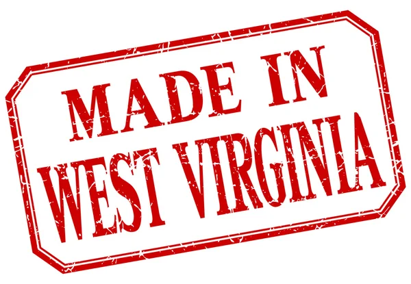 West Virginia - made in red vintage isolated label — Stock Vector