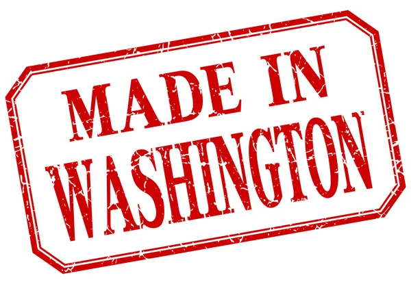 Washington - hergestellt in rotem Vintage-Isolationsetikett — Stockvektor