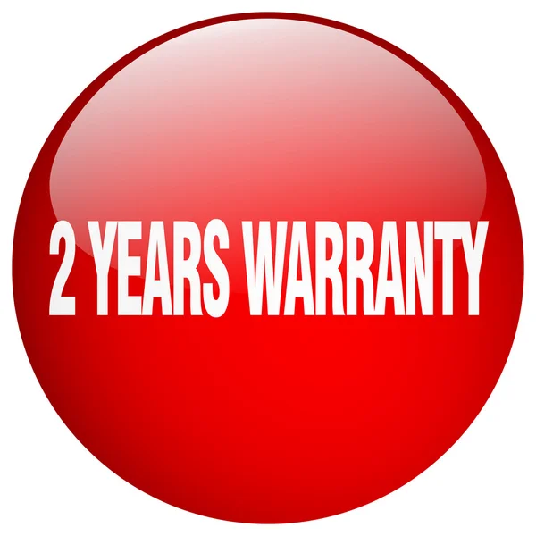 2 years warranty red round gel isolated push button — Stock Vector