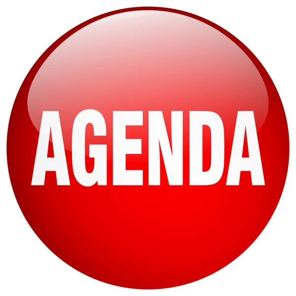 Agenda red round gel isolated push button — Stock Vector