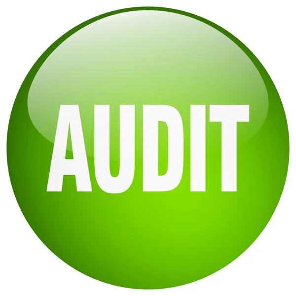 Auditu zelené kulaté tlačítko gelu, samostatný — Stockový vektor