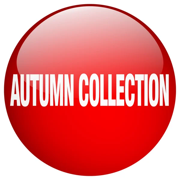 Sonbahar koleksiyonu kırmızı yuvarlak jel izole basma düğmesi — Stok Vektör