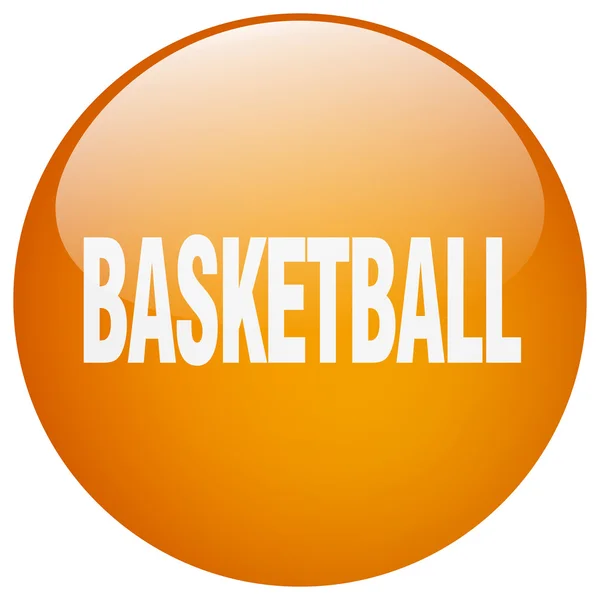 Basket-ball orange gel rond isolé bouton poussoir — Image vectorielle