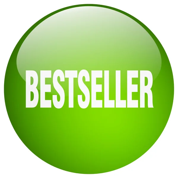 Bestseller grünes rundes Gel isolierter Druckknopf — Stockvektor
