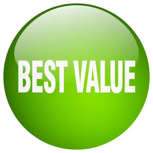 Nejlepší hodnota zelené kolo gelu izolované tlačítko — Stockový vektor
