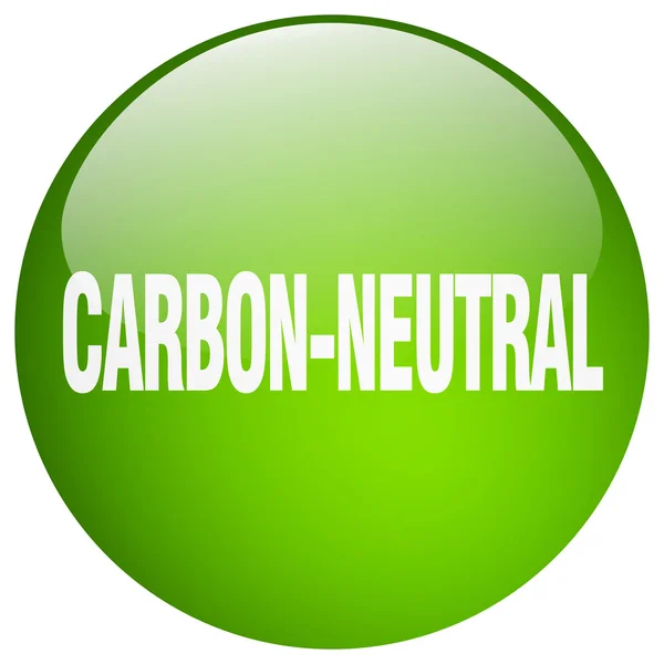 Carbono neutro verde ronda gel aislado pulsador — Vector de stock