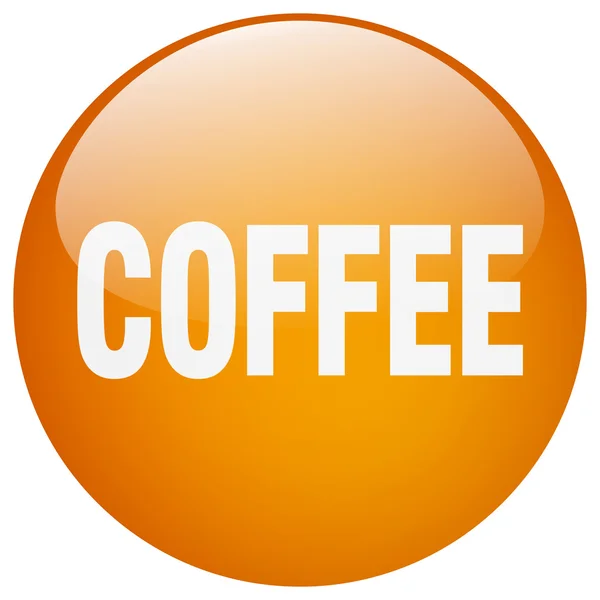 Koffie oranje ronde gel geïsoleerde drukknop — Stockvector