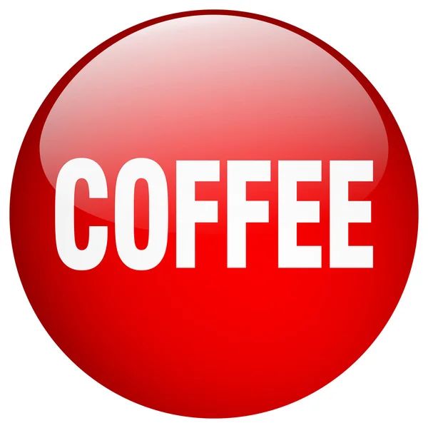 Kaffe röda runda gel isolerade tryckknapp — Stock vektor