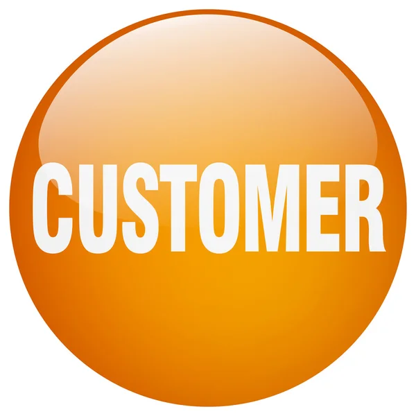Customer orange round gel isolated push button — Stock Vector
