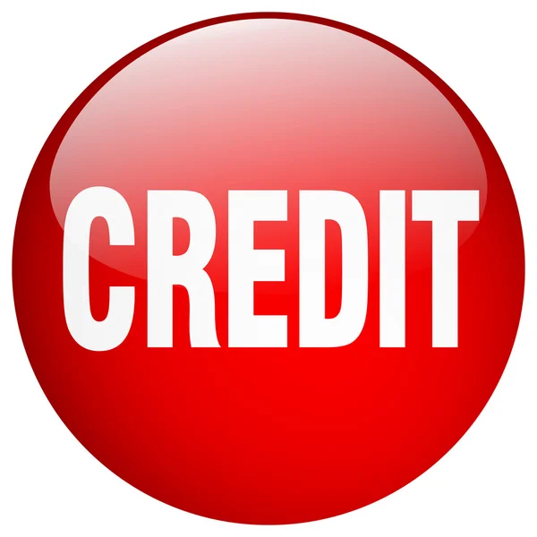 Credit rode ronde gel geïsoleerde drukknop — Stockvector