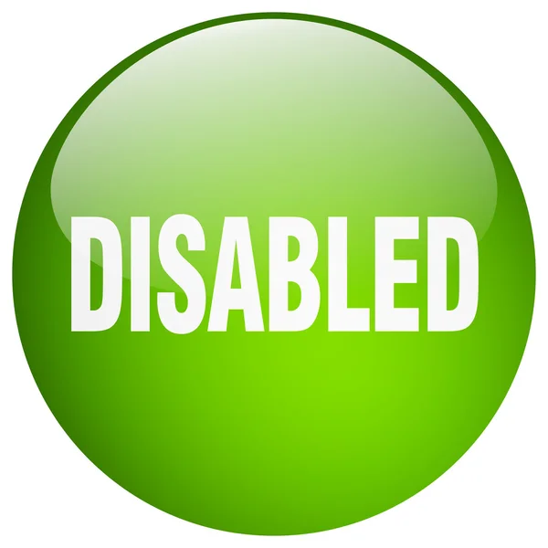 Handicap groene ronde gel geïsoleerd drukknop — Stockvector