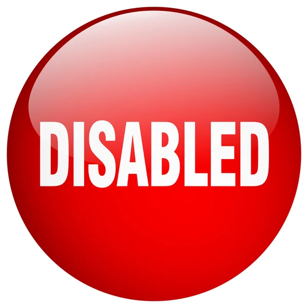 Handicap rode ronde gel geïsoleerd drukknop — Stockvector