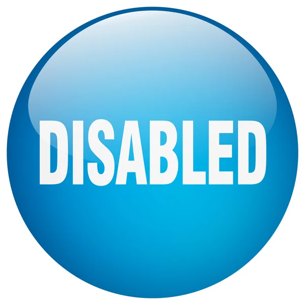 Disabled blue round gel isolated push button — Stock Vector