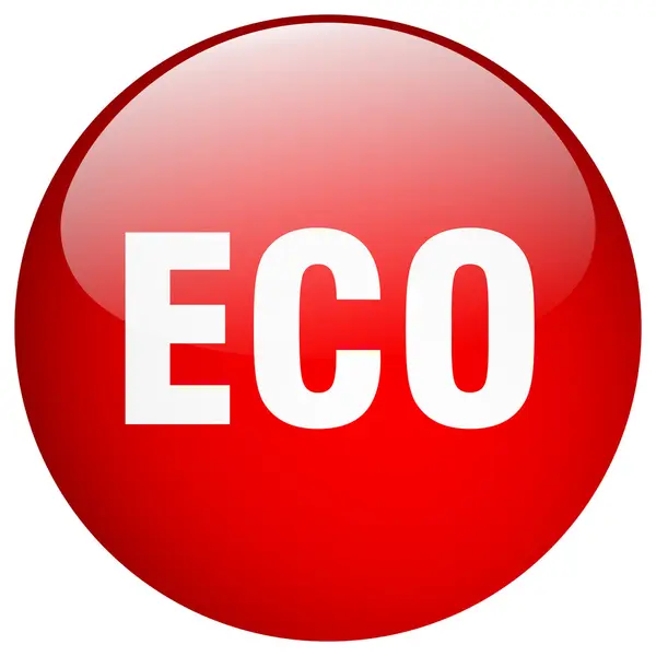 Eco rojo redondo gel aislado pulsador — Vector de stock