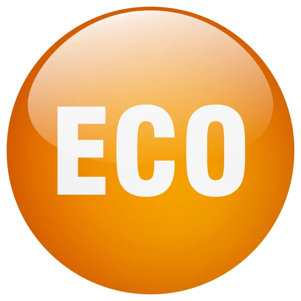 Эко оранжевый круглый гель изолированная кнопка — стоковый вектор