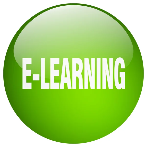 E-learning πράσινο gel γύρου απομονωθεί μπουτόν — Διανυσματικό Αρχείο