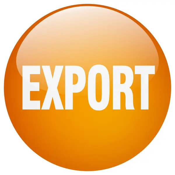 Exportera orange rund gel isolerade tryckknapp — Stock vektor