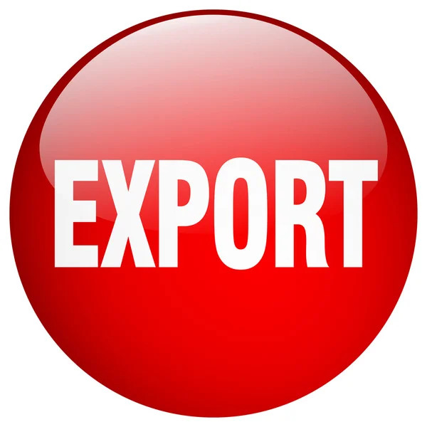 Экспорт красный круглый гель изолированная кнопка — стоковый вектор