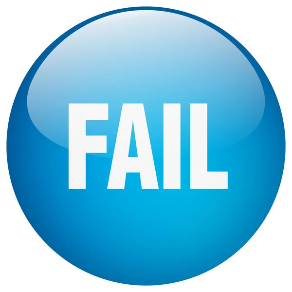 Fail blue round gel isolated push button — Stock Vector