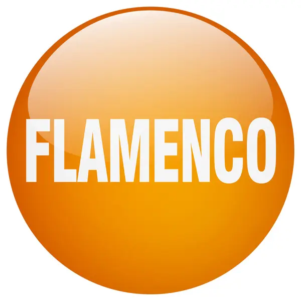 Flamenco laranja rodada gel isolado botão — Vetor de Stock