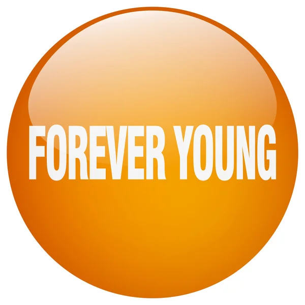 Sonsuza kadar genç turuncu yuvarlak jel düğme izole — Stok Vektör