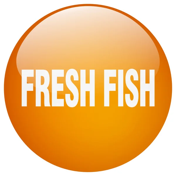 Frischer Fisch orange rundes Gel isolierter Druckknopf — Stockvektor