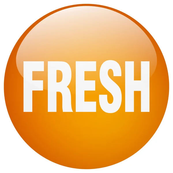 Fresh orange round gel isolated push button — Stock Vector
