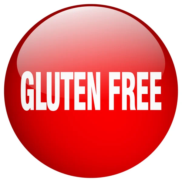 Gluten free red round gel isolated push button — Stock Vector