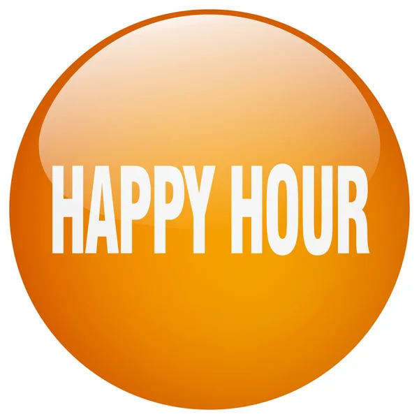 Happy hour gel rond orange isolé bouton poussoir — Image vectorielle