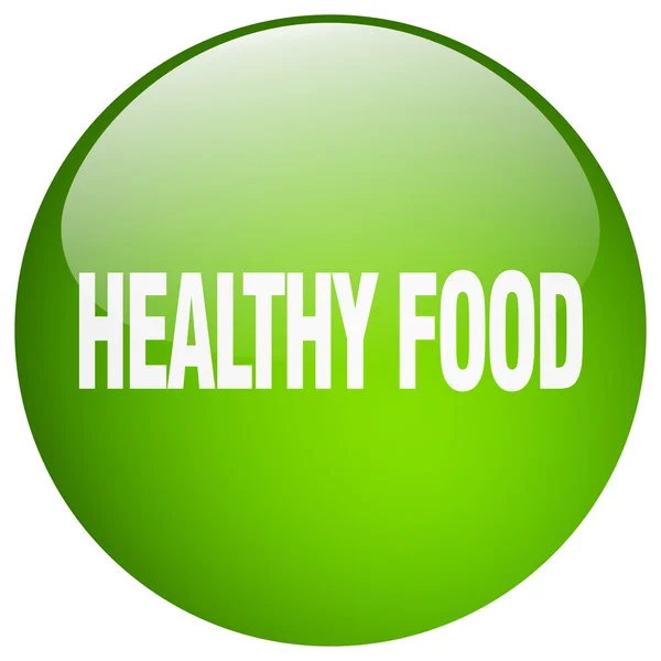 Gesunde Ernährung grünes rundes Gel isolierter Druckknopf — Stockvektor
