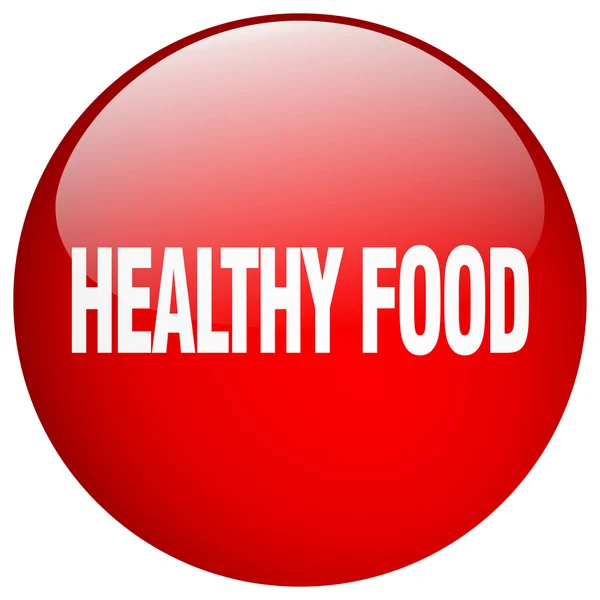 Gesunde Ernährung rotes rundes Gel isolierter Druckknopf — Stockvektor