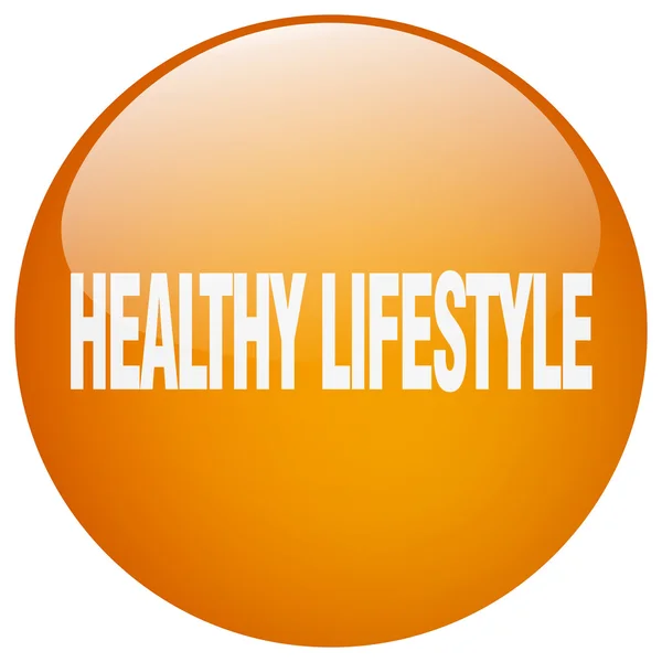 Healthy lifestyle orange round gel isolated push button — Stock Vector